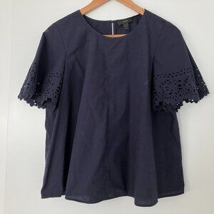 EUC J. Crew Flutter Sleeve Blouse